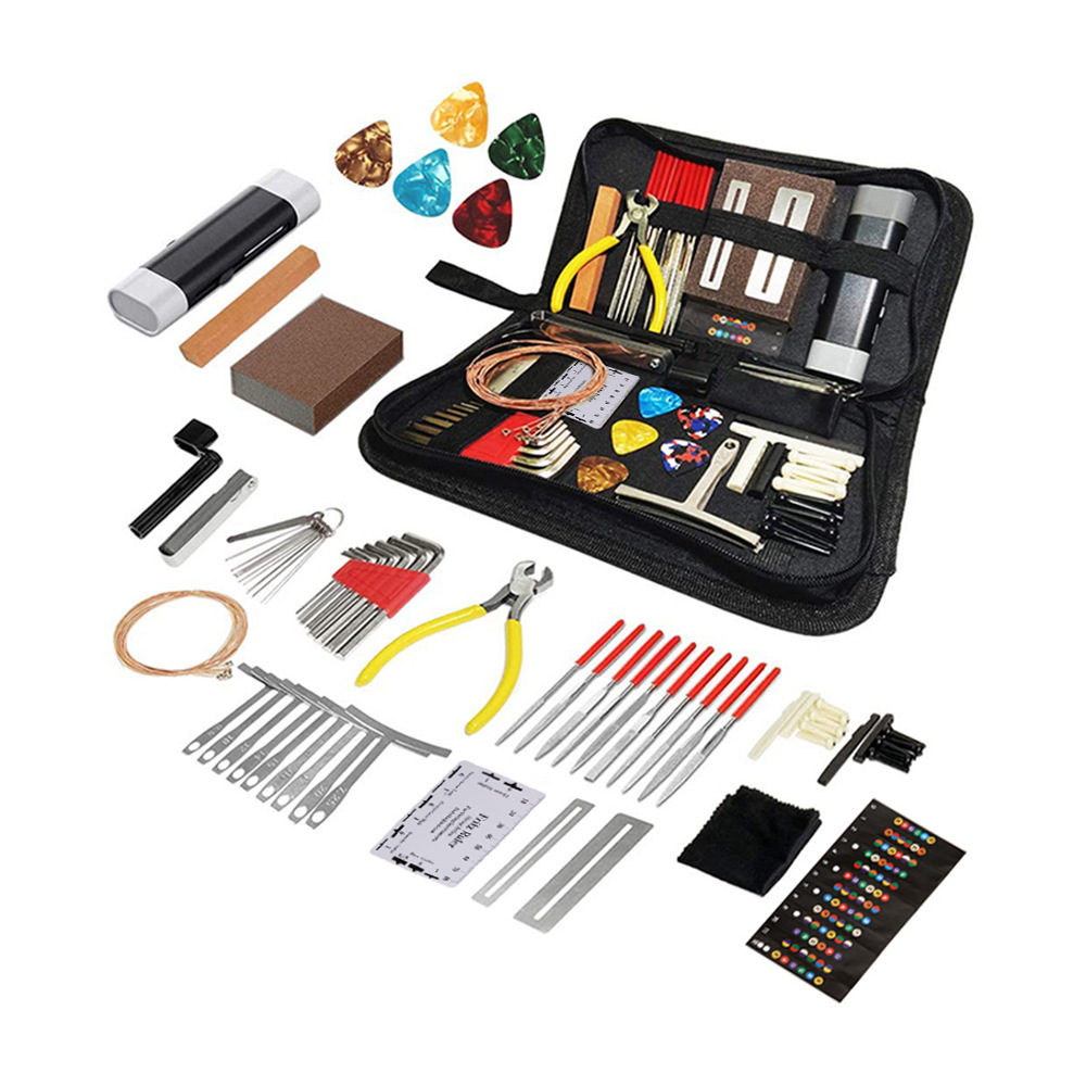 72件吉他工具包套装大全 吉他维修保养套装 吉他配件